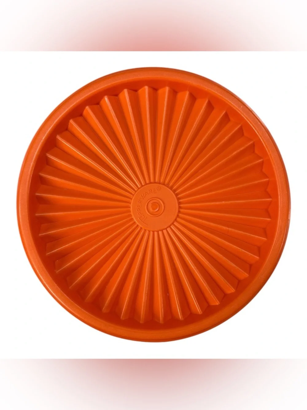 Vintage Tupperware Orange 809-6 Servalier Nesting Canister w/ 810-19 Lid